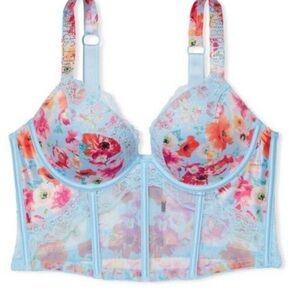 Victoria Secrets very sexy Floral Satin Lace Bustier Bra